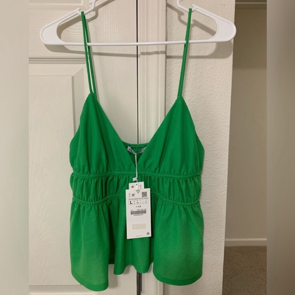 Zara plunge peplum top